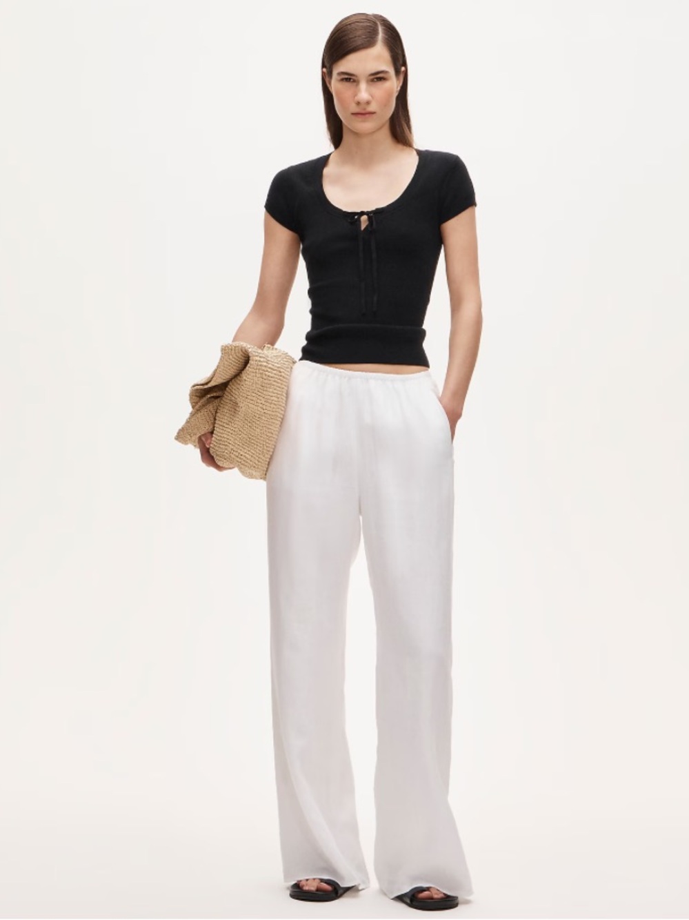 J. Crew Cosmo Pants in Linen - White